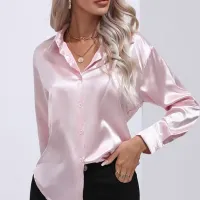 Satin Shirt Women Long Sleeve