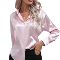 Satin Shirt Women Long Sleeve