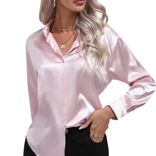 Satin Shirt Women Long Sleeve